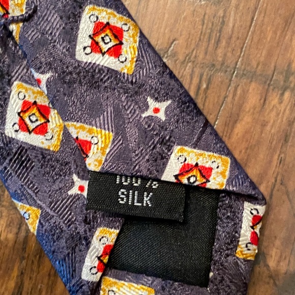 Putti Uomo 100% Silk Tie Gold & Gray & Red EUC - Picture 5 of 8